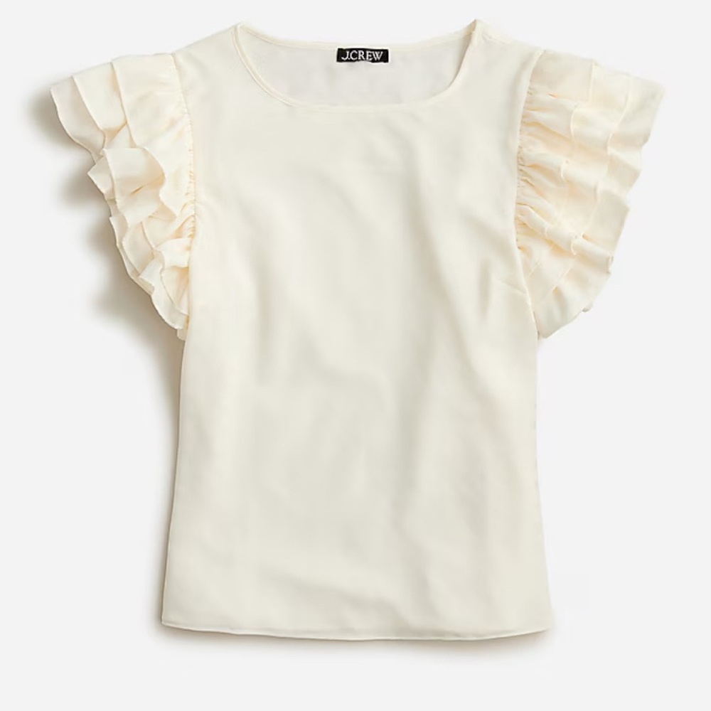 J. Crew Ruffle Sleeve Top